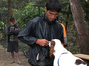 Ash Bahadur Gurung and his male Springer Spaniel Turner